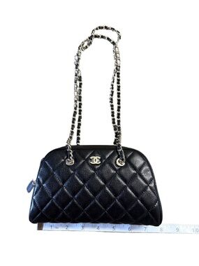 CHANEL 26P Mini Bowling Bag Caviar Black Leather